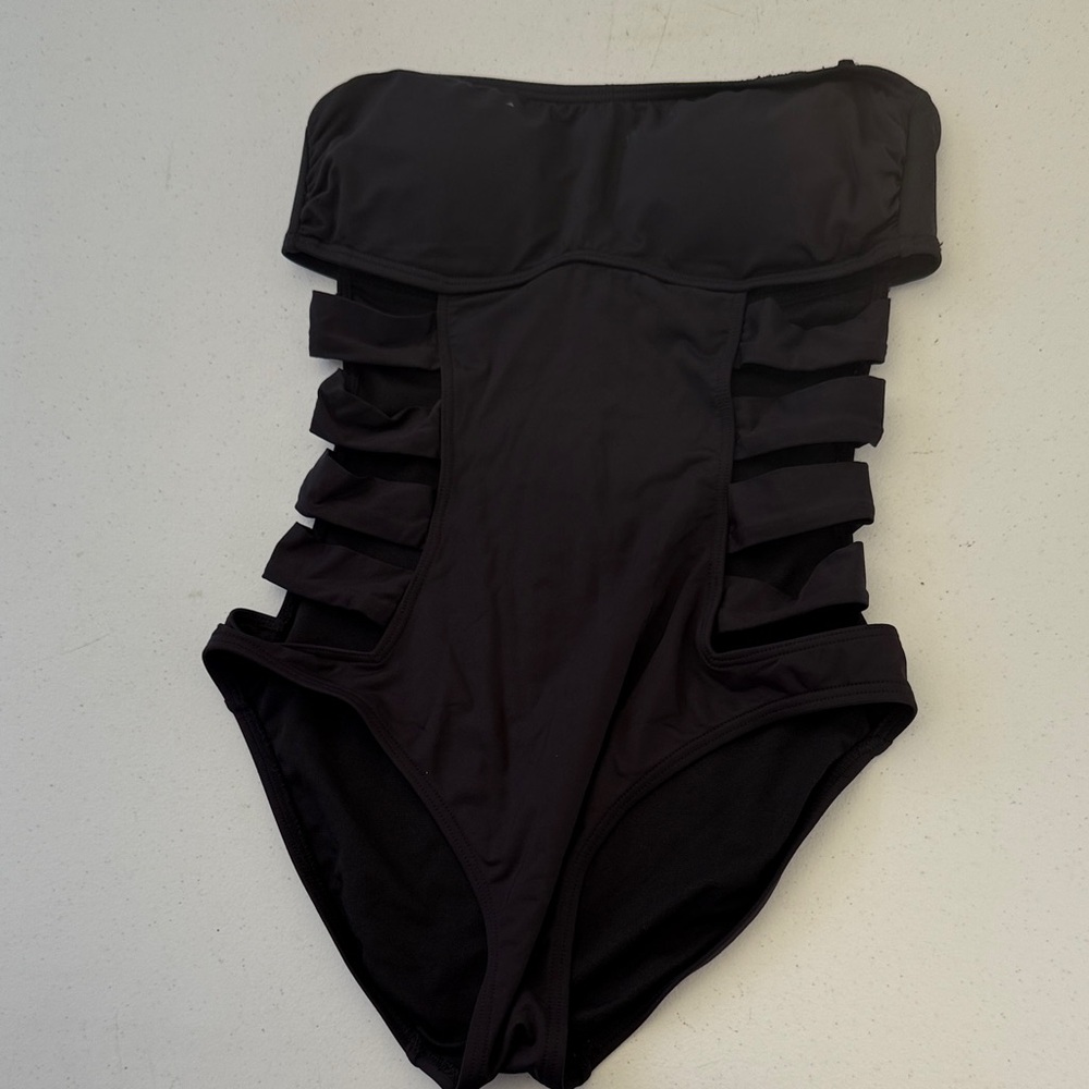 Kenneth Cole Black Swimsuit with Cutout Design